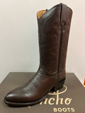 RANCHO Classic Cowboy boot dark brown oval toe M203